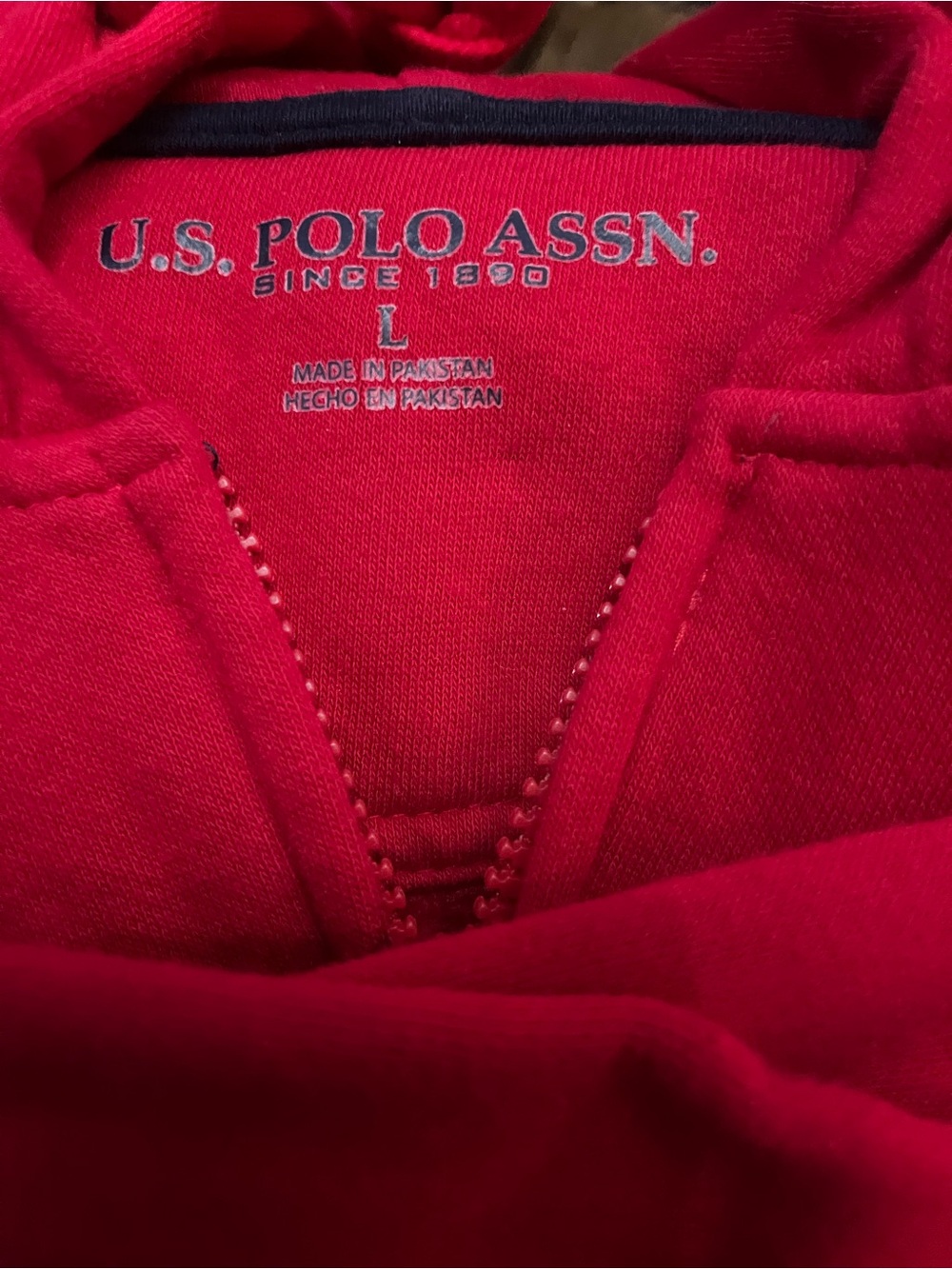 U.S. Polo Assn. Men's Red Hoodie with Classic zipper